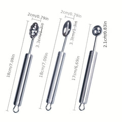 3pcs Stainless Steel Melon Baller Scoop Watermelon Spoon