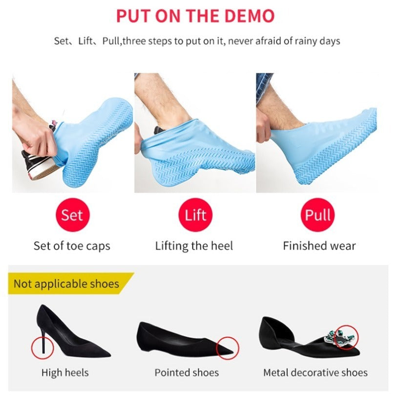Waterproof Shoe Cover Reusable Non Slip Foldable Outdoor Overshoes