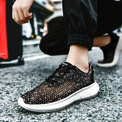 Men's Ventilation Lace-up Sneakers Odor Resistant Athletic Shoes