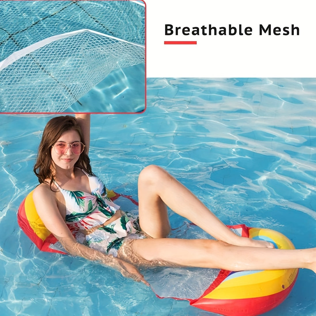 Portable Mesh Inflatable Pool Float for Adults