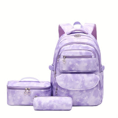 3pcs School Students Backpack Set Handheld Box Teen Girls School Bag Set