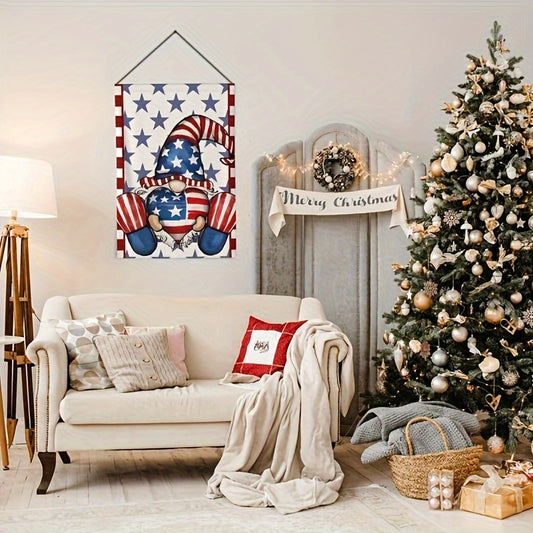 Gnome Garden Flag Double Sided 30x45cm for Independence Day Decor