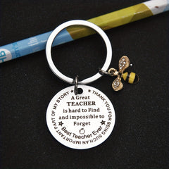 Bee Keychain Rhinestone Teacher Appreciation Gift