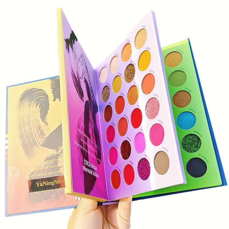 72 Colors Eyeshadow Palette 3D Neon Book 3 Layers Natural Makeup Set