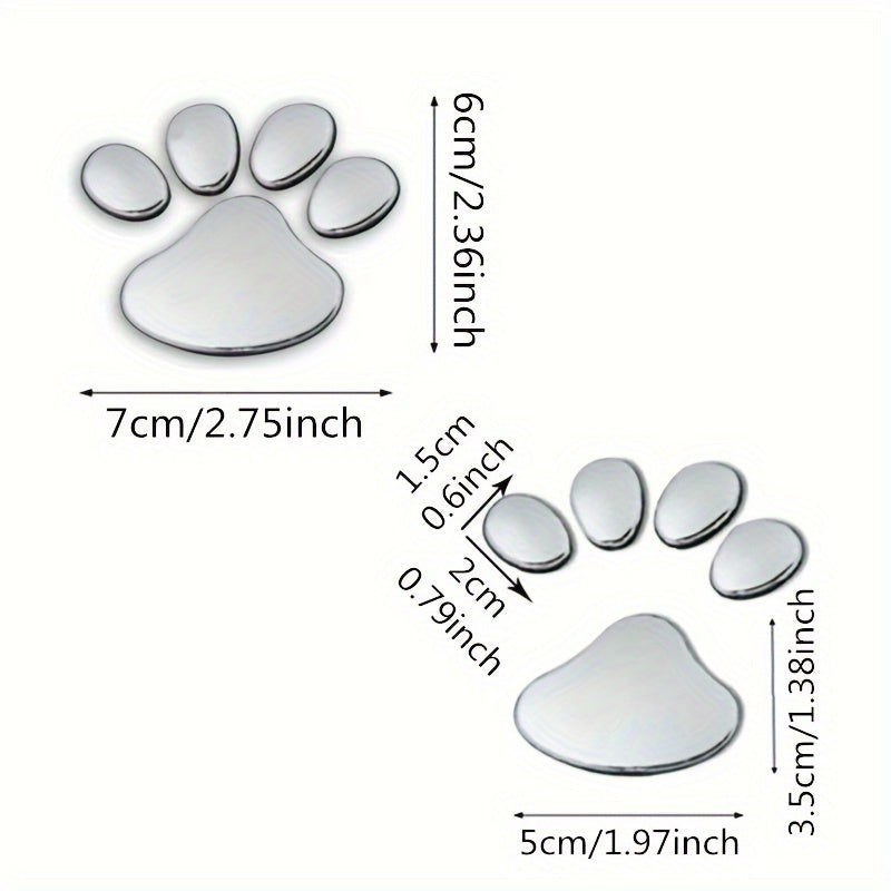 2pcs Car Sticker Paw 3D Animal Footprint Decal PVC Emblem Auto Accessories