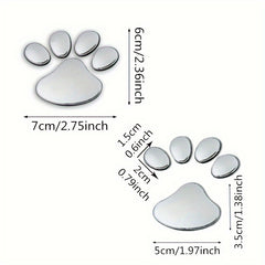 2pcs Car Sticker Paw 3D Animal Footprint Decal PVC Emblem Auto Accessories