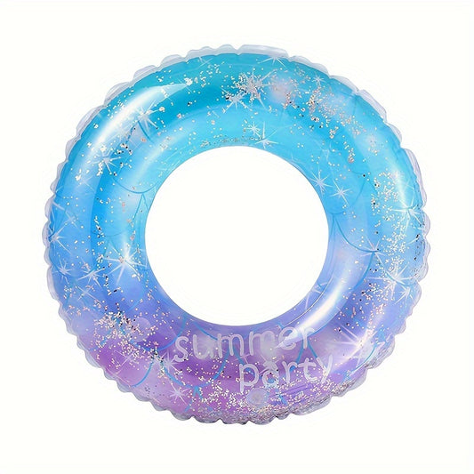 Mermaid Gradient Human Swimming Ring with Sequins