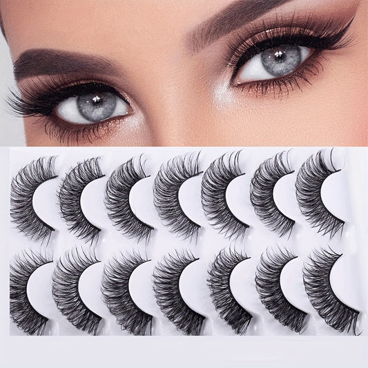 7 Pairs of Natural Looking False Lashes for Makeup Collection