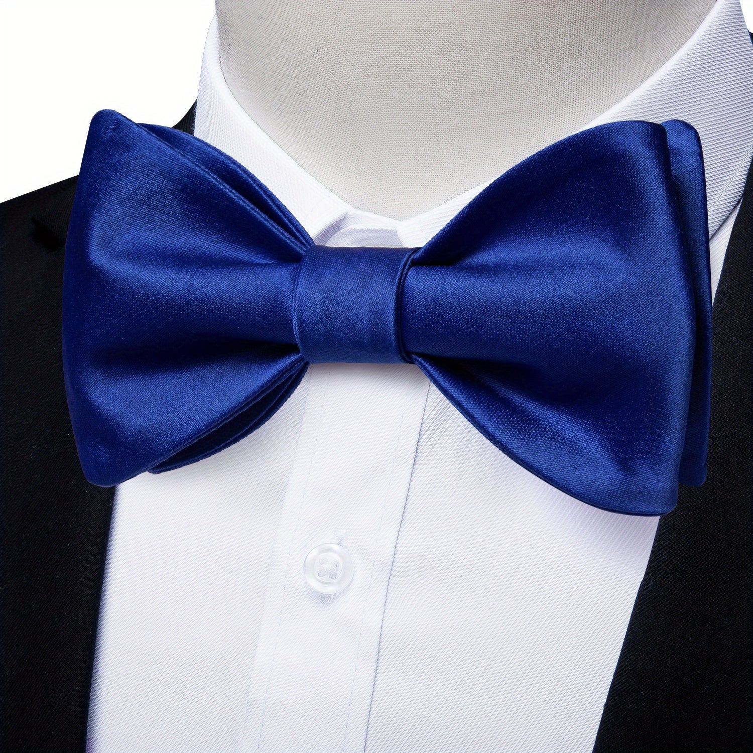 Formal Men's Silk Bow Tie Solid Pre self Bow Tie Square Cufflink Wedding Set
