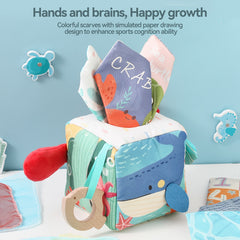 Interactive Marine Animal Tissue Box Toy & Cloth Book for Kids