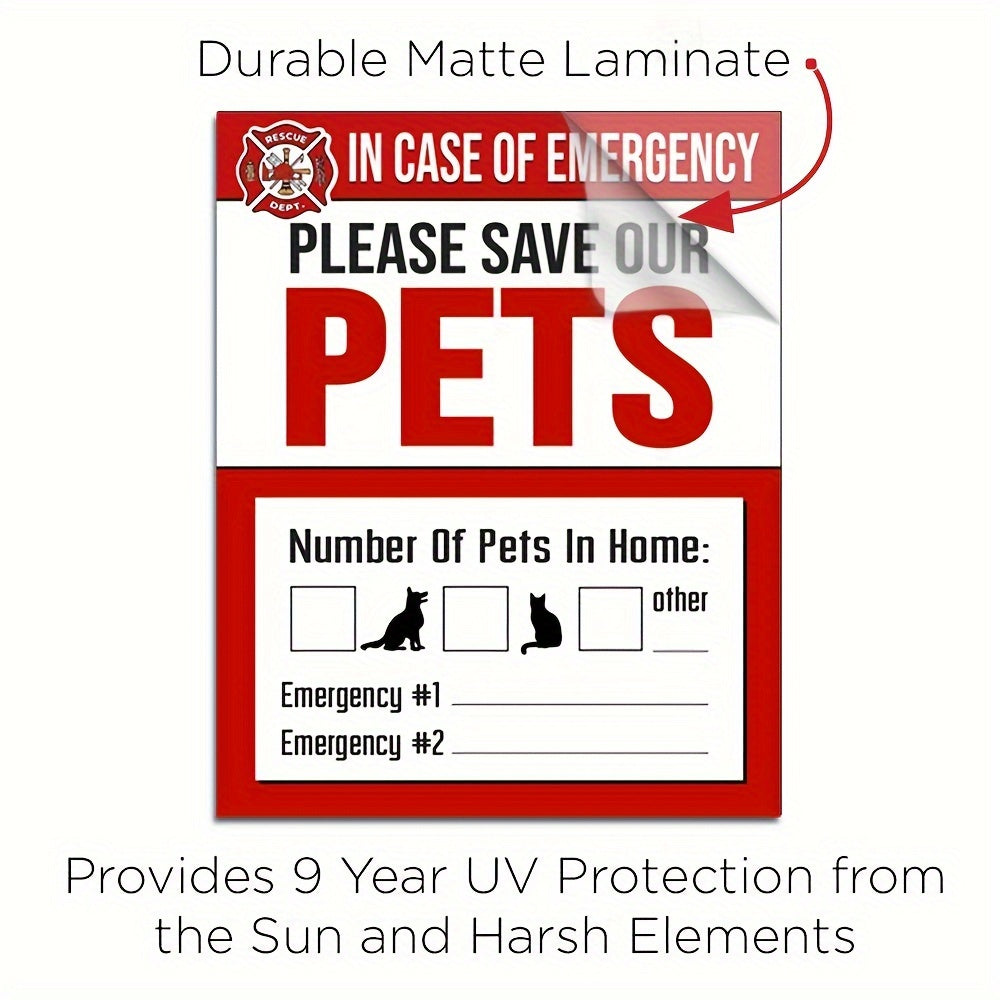 4pcs Pet Alarm Window Sticker Fire Safety
