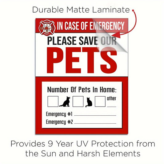 4pcs Pet Alarm Window Sticker Fire Safety