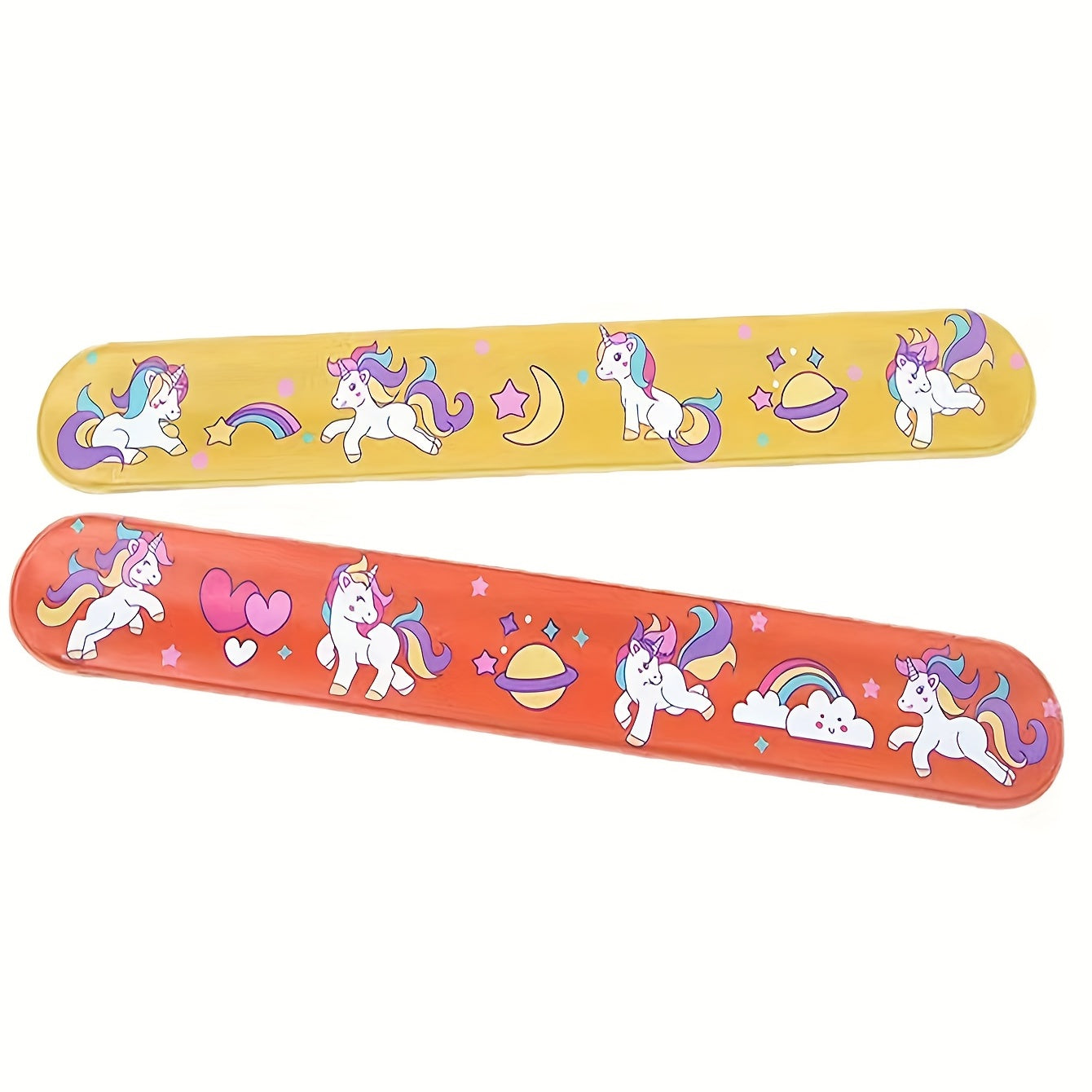 12pcs Unicorn Slap Bracelets Cartoon Pop Circle Kid Toys Bracelets Party Decor