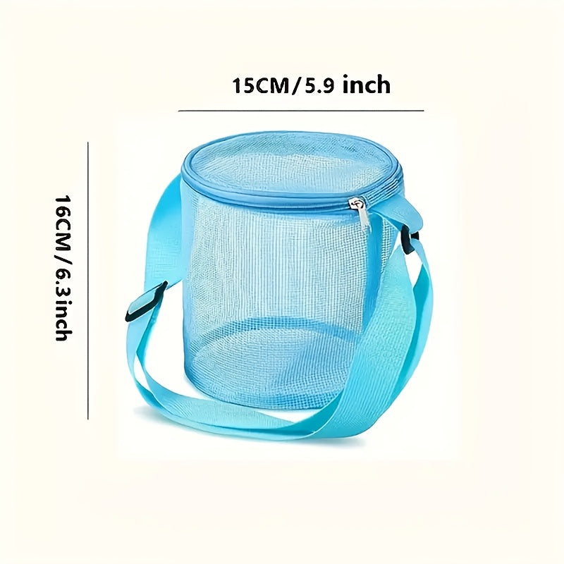 FFYUANFS Large Mesh Seashell & Sand Toys Beach Bag with Strap
