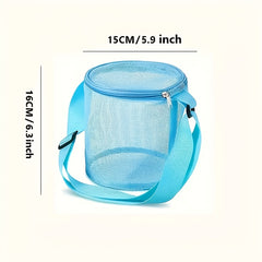 FFYUANFS Large Mesh Seashell & Sand Toys Beach Bag with Strap
