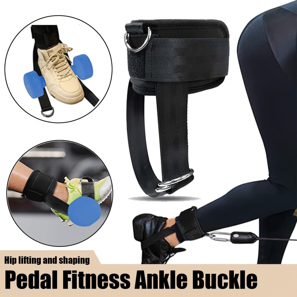 Adjustable Ankle Strap For Cable Machine D Ring Ankle Cuffs Gym Workout Exercise