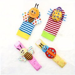 4pcs Baby Wrist Rattles Sock Toys for 0-12 Months