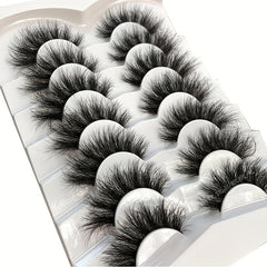 7 Pairs Cat Eye Lashes Fluffy Faux Mink Natural Look False Eyelashes