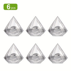 6pcs Artificial Diamond Plastic Boxes Packaging Box for Christmas Decoration
