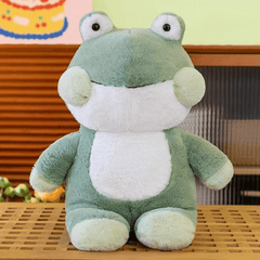 Plush Frog Soft Green Stuffed Animal Big Smile Mint Huggable Teens Adults Gift P