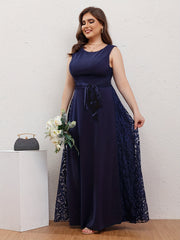 Maxi Formal Party Dress With Belt