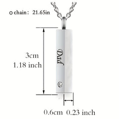 Pet Memorial Necklace Stainless Steel Crystal Pendant Cremation Urn