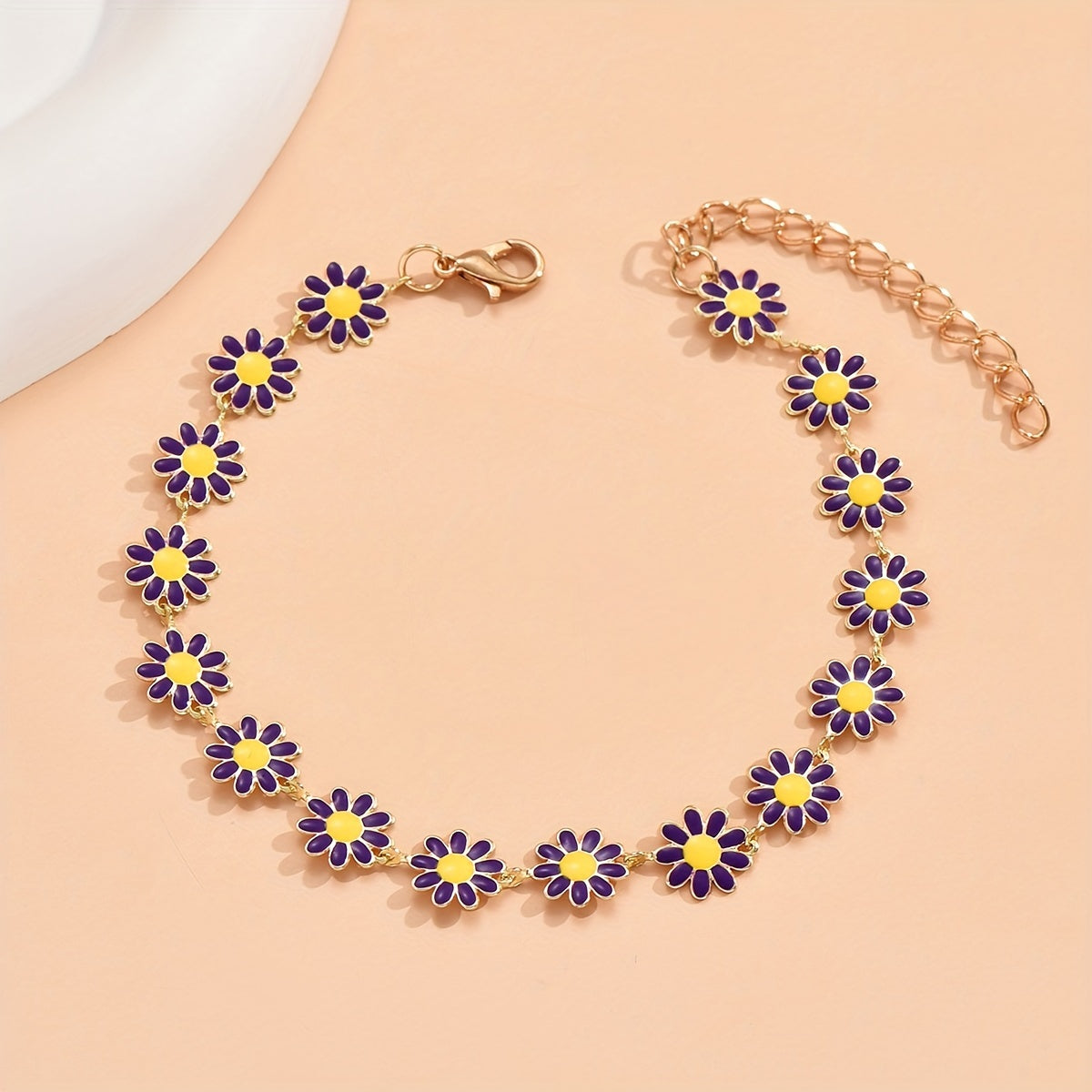 Women's Small Dropping Oil Flower Anklet Beach Jewelry