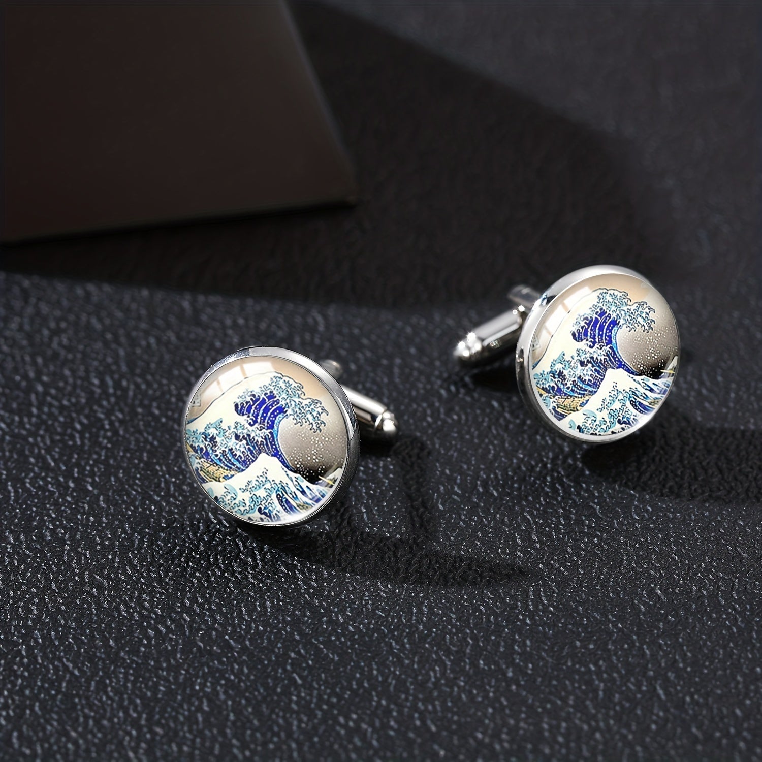 Ocean Wave Time Gem French Cufflinks Men's Shirt Cufflinks