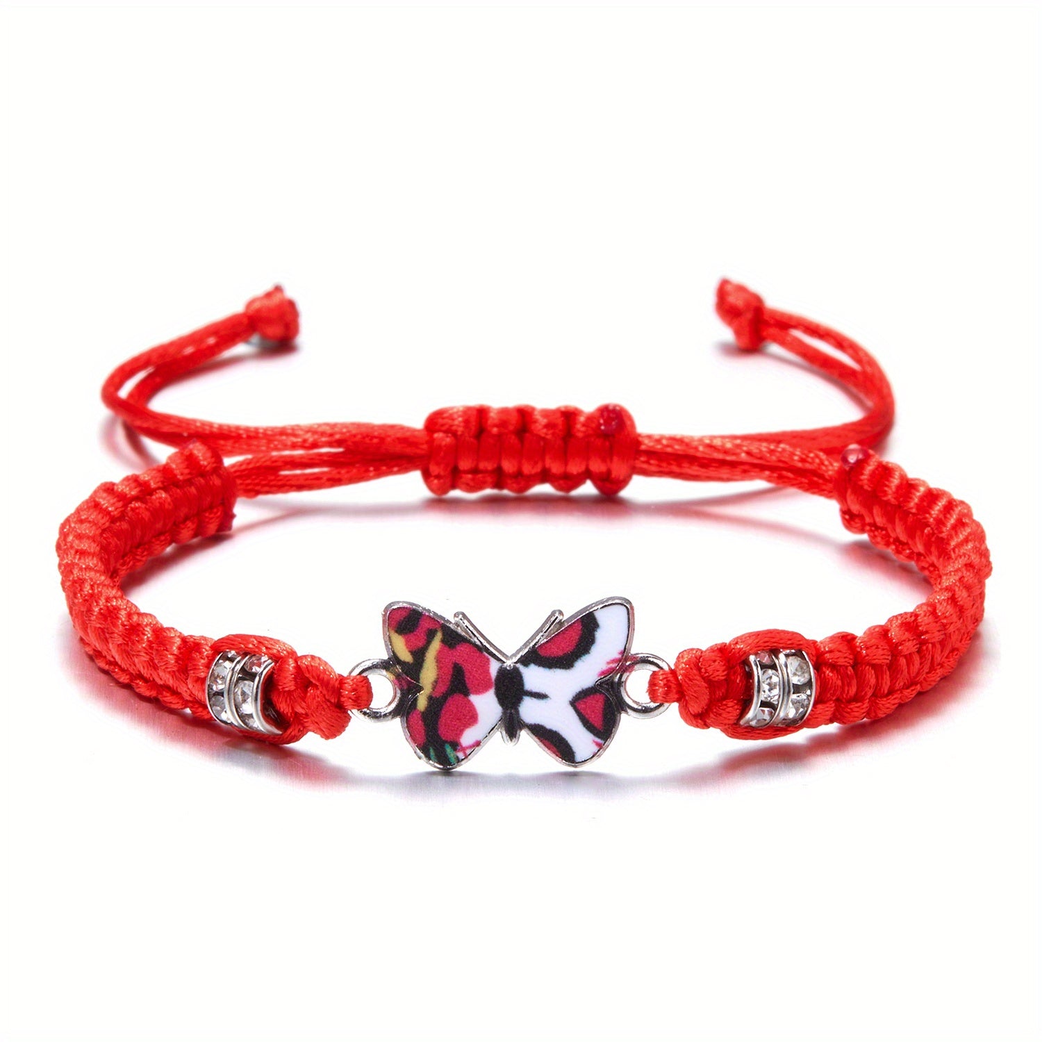 Butterfly Charm Rhinestones Adjustable Bracelet Boho Style