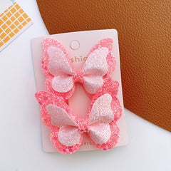 2pcs Butterfly Hairpin Glitter Hair Clips for Girls