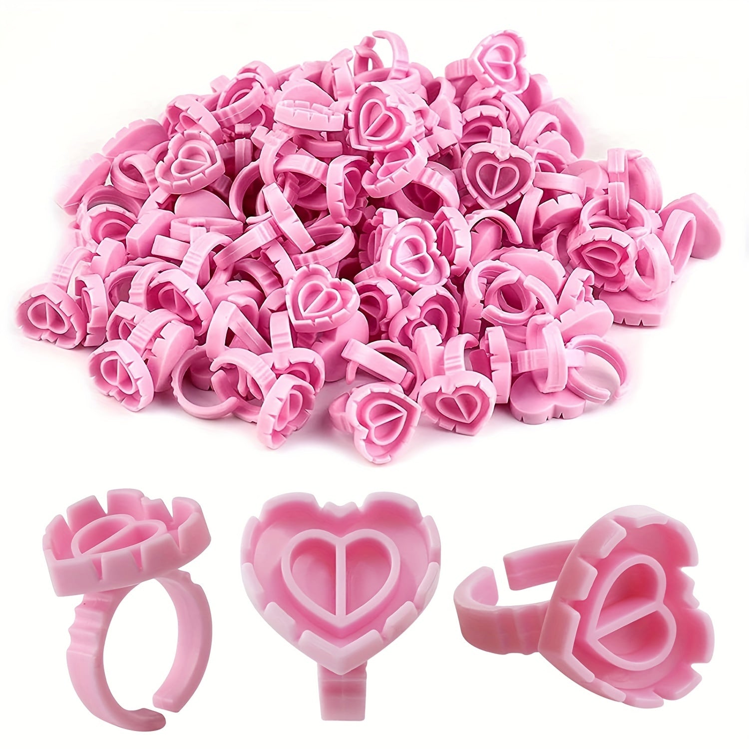 Heart Shape Glue Rings for Eyelash Extensions Cups