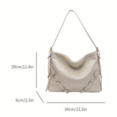 Large Capacity Casual Tote Bag Faux Leather Hobo Bag Women's