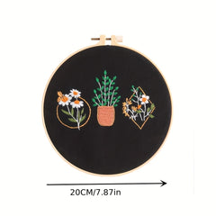 Plant Pattern Cross Stitch Embroidery Kit DIY Crafts No Tension Hook Included