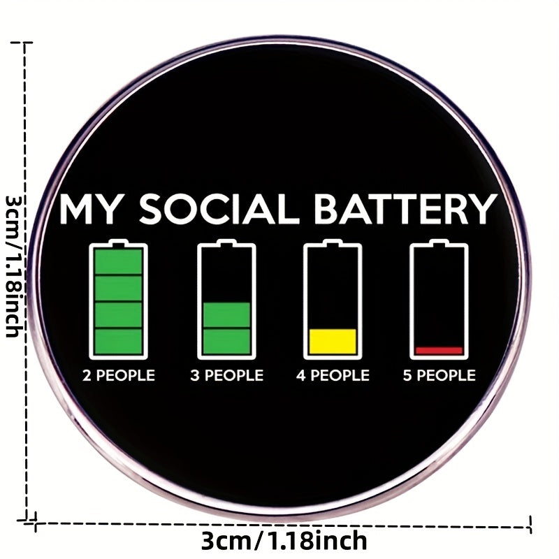 Social Round Brooch for Clothes, Bags & Backpacks