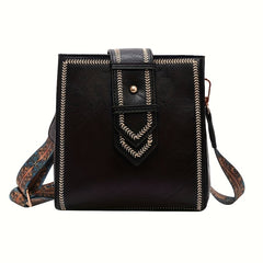 Vintage Crossbody Tote Bag Retro Square Shoulder Bag Classic Handbag