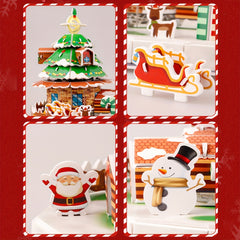 3D Puzzle Christmas House Model Educational Brain Toys