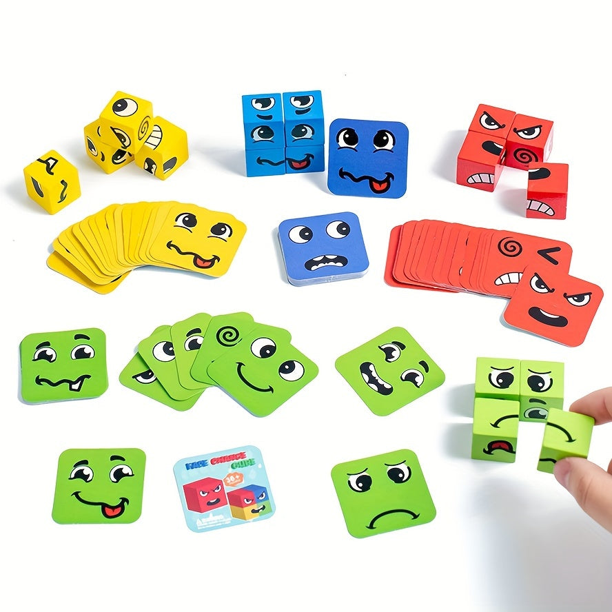 Wooden Cube Building Blocks Set Develops Problem Solving Skills