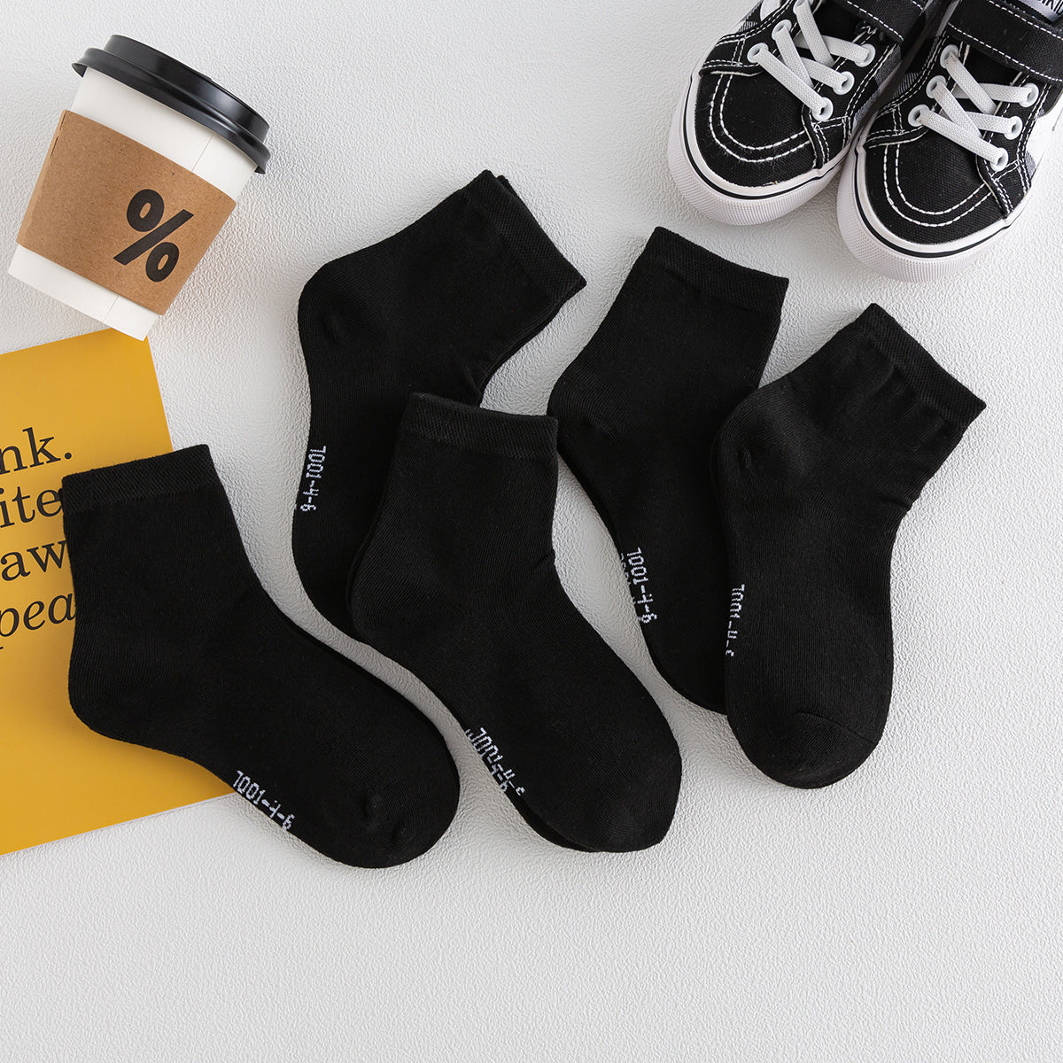 Toddler Boys Girls Solid Socks 5pairs