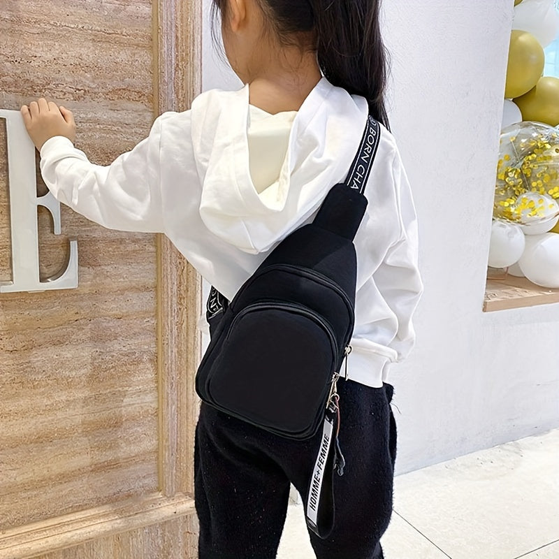 Kids Crossbody Bag With Letter Pattern Shoulder Strap
