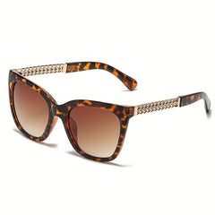 Y2K Cat Eye Sunglasses For Women Mod Chain Charm Gradient Glasses