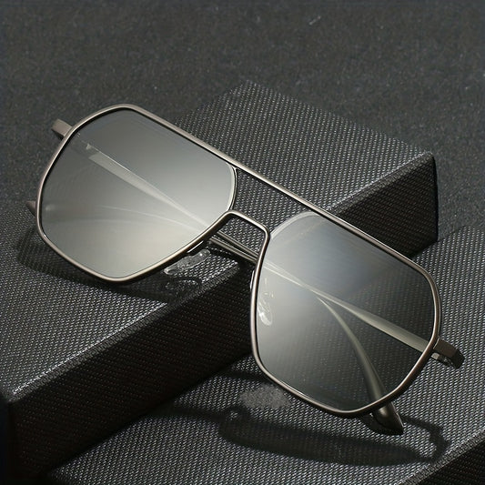 Men's Metal Polarized Polygon Sunglasses