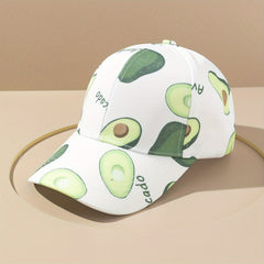 Avocado Print Baseball Cap Solid Cartoon Dad Hat Adjustable Lightweight Sun Hats