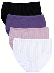 4 Pack Women's Plus Size Dot Print Underwear Set