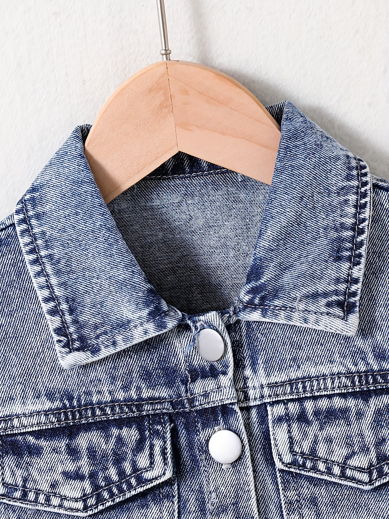 Girl's Denim 2pcs Button Front Jacket & Skirt Set Y2K Style