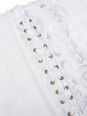 Floral Jacquard Underbust Corset Zip Lace Back