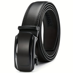 Men's Leather Ratchet Buckle Slide Belt For Dress Casual