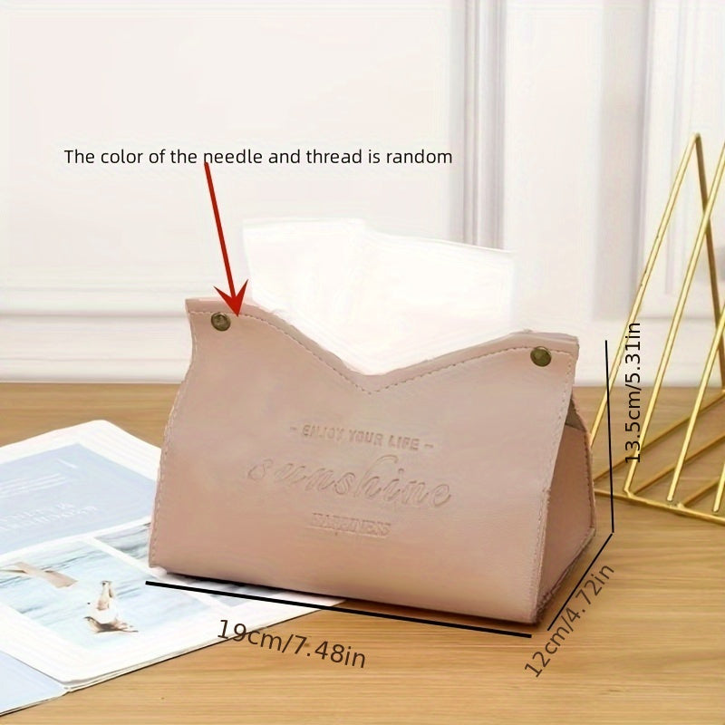 European Style Leather Tissue Box V Mouth Design for Home Living Room & Car