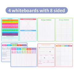 4pcs A4 Double Sided Fraction & Decimal Dry Erase Boards