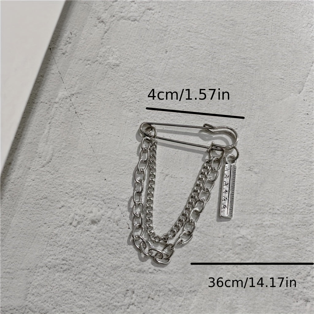 Minimalist Tassel Chain Brooch Pin Clothes Accessories