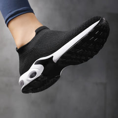 Women's Air Cushion Woven Socks Sneakers Slip-on Walking Shoes